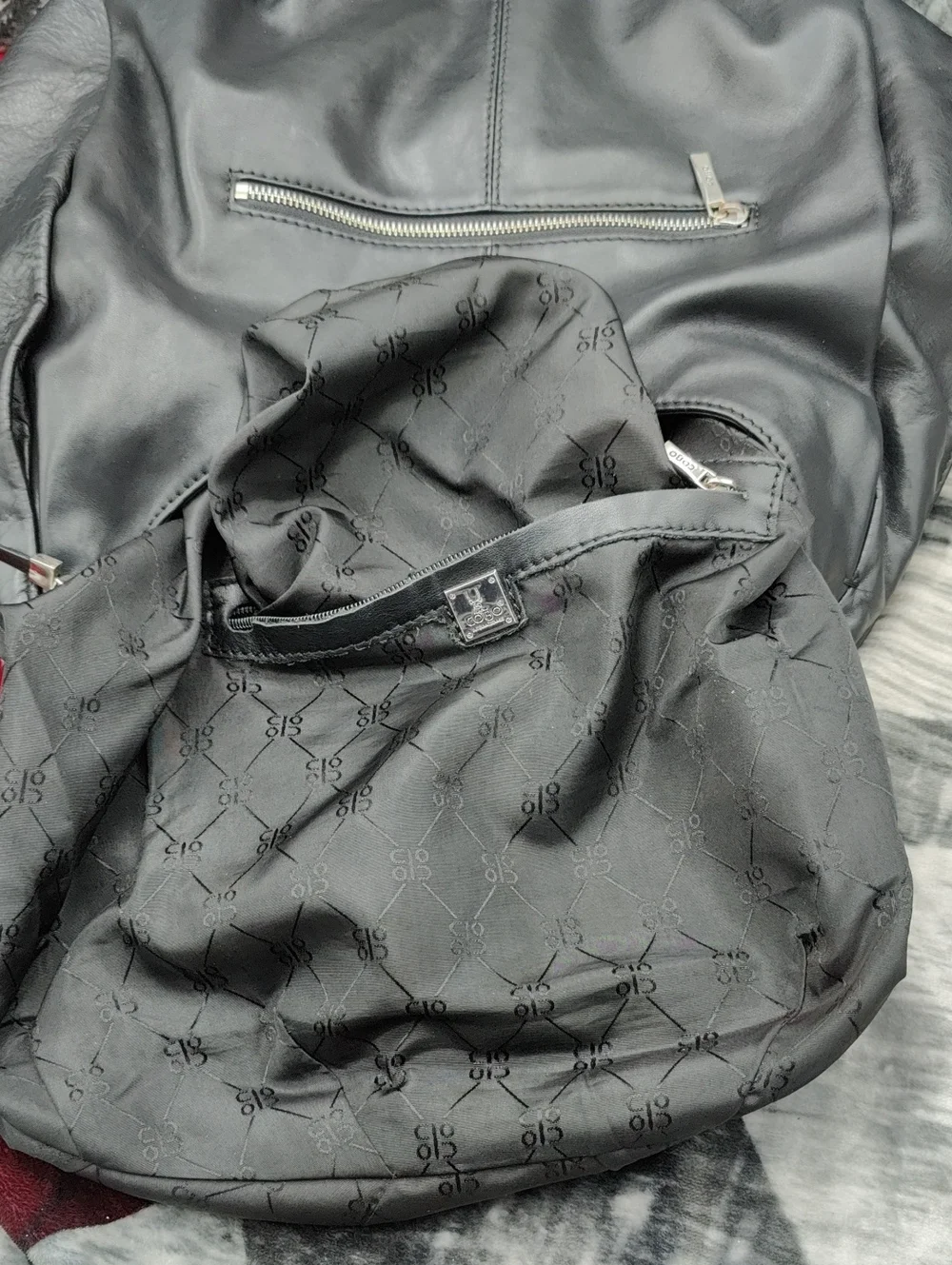 Cobo Black Leather Hobo